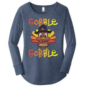 Cute Thanksgiving Turkey Day Gobble Gobble Funny Gift Women's Perfect Tri Tunic Long Sleeve Shirt