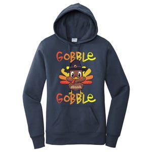 Cute Thanksgiving Turkey Day Gobble Gobble Funny Gift Women's Pullover Hoodie