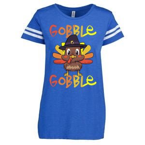 Cute Thanksgiving Turkey Day Gobble Gobble Funny Gift Enza Ladies Jersey Football T-Shirt