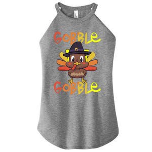 Cute Thanksgiving Turkey Day Gobble Gobble Funny Gift Women's Perfect Tri Rocker Tank