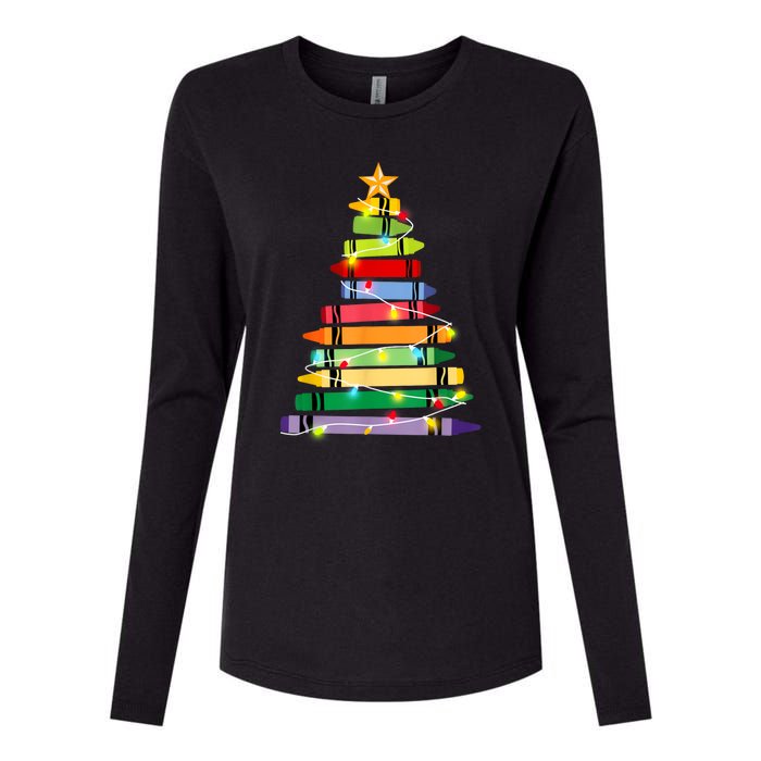 Christmas Tree Teacher Student Xmas Holiday Pajamas Womens Cotton Relaxed Long Sleeve T-Shirt