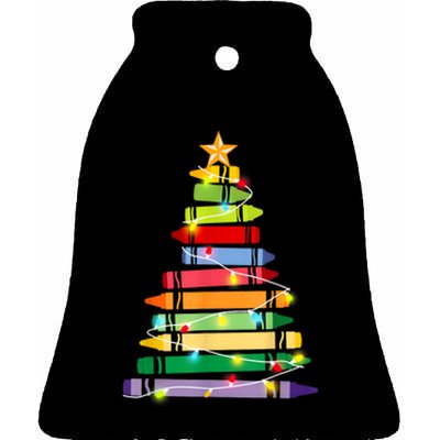 Christmas Tree Teacher Student Xmas Holiday Pajamas Ceramic Bell Ornament