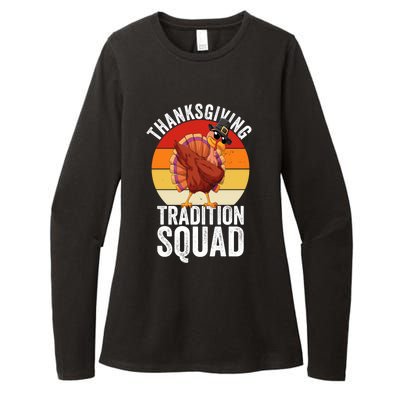 Cute Thanksgiving Tradition Squad Turkey Autumn Fall Gift Womens CVC Long Sleeve Shirt