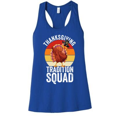 Cute Thanksgiving Tradition Squad Turkey Autumn Fall Gift Women's Racerback Tank