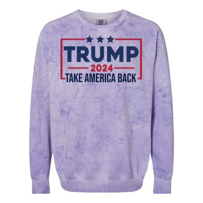 Cool Trump Take America Back 2024 Colorblast Crewneck Sweatshirt