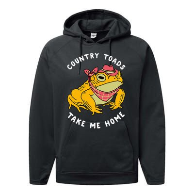 Country Toads Take Me Home Apparel Performance Fleece Hoodie