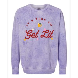 Christmas Time To Get Lit Xmas Party Beer Alcohol Holiday Gift Colorblast Crewneck Sweatshirt