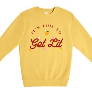 Christmas Time To Get Lit Xmas Party Beer Alcohol Holiday Gift Premium Crewneck Sweatshirt