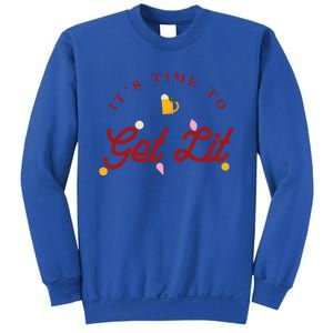 Christmas Time To Get Lit Xmas Party Beer Alcohol Holiday Gift Sweatshirt