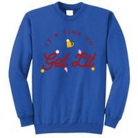 Christmas Time To Get Lit Xmas Party Beer Alcohol Holiday Gift Sweatshirt