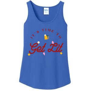 Christmas Time To Get Lit Xmas Party Beer Alcohol Holiday Gift Ladies Essential Tank