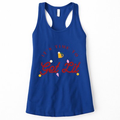 Christmas Time To Get Lit Xmas Party Beer Alcohol Holiday Gift Womens Tank Top