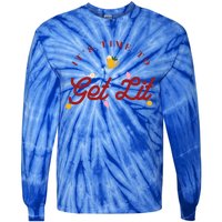 Christmas Time To Get Lit Xmas Party Beer Alcohol Holiday Gift Tie-Dye Long Sleeve Shirt