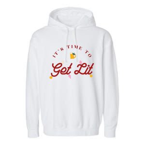 Christmas Time To Get Lit Xmas Party Beer Alcohol Holiday Gift Garment-Dyed Fleece Hoodie