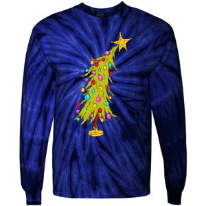 Christmas Tree Trendy Christmas Tree Tie-Dye Long Sleeve Shirt