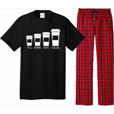 Coffee Themed Teacher Tall Grande Venti Teacher Back School Pajama Set