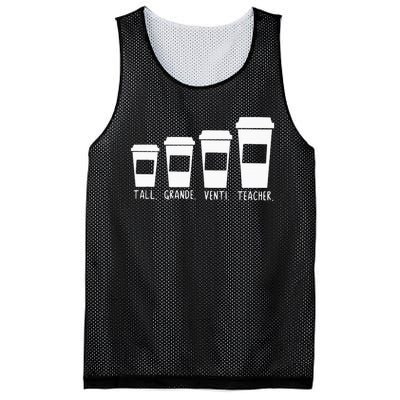 Coffee Themed Teacher Tall Grande Venti Teacher Back School Mesh Reversible Basketball Jersey Tank