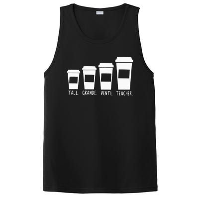 Coffee Themed Teacher Tall Grande Venti Teacher Back School PosiCharge Competitor Tank