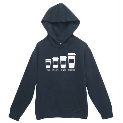 Coffee Themed Teacher Tall Grande Venti Teacher Back School Urban Pullover Hoodie