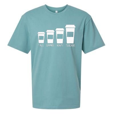 Coffee Themed Teacher Tall Grande Venti Teacher Back School Sueded Cloud Jersey T-Shirt