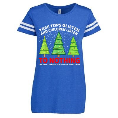 Christmas Tree Tops Glisten And Children Listen To Nothing Gift Enza Ladies Jersey Football T-Shirt