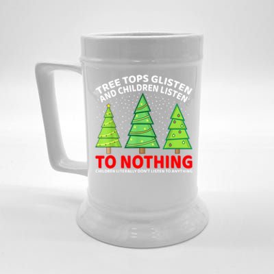 Christmas Tree Tops Glisten And Children Listen To Nothing Gift Beer Stein