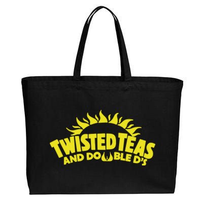 Cool Twisted Teas And Double DS Front And Back Cotton Canvas Jumbo Tote