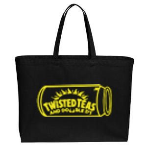 Cool Twisted Teas And Double DS Front And Back Cotton Canvas Jumbo Tote