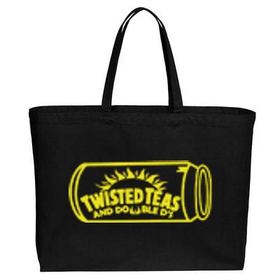 Cool Twisted Teas And Double DS Front And Back Cotton Canvas Jumbo Tote