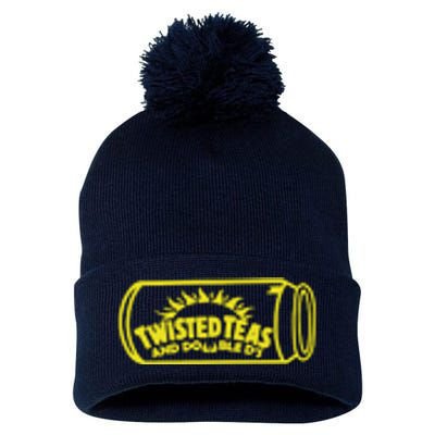 Cool Twisted Teas And Double DS Front And Back Pom Pom 12in Knit Beanie