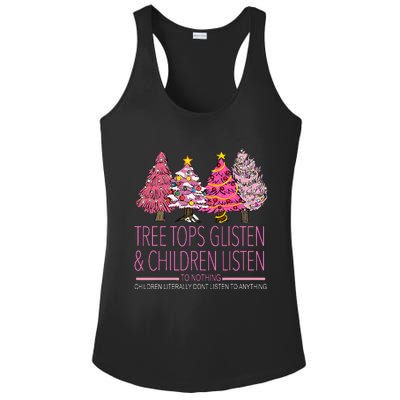 Christmas Tree Tops Glisten And Children Listen To Nothing Ladies PosiCharge Competitor Racerback Tank