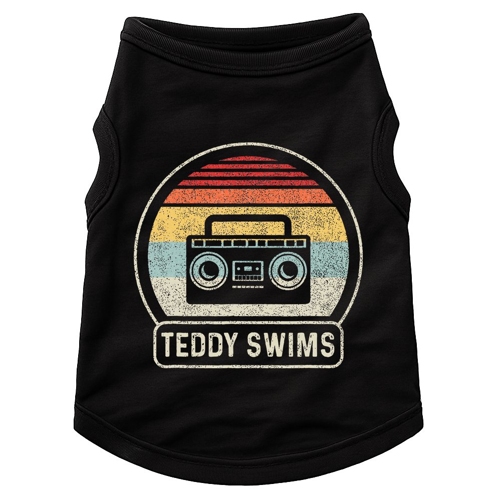 Cassette Tape T.E.D.D.Y Swims 90s Music Doggie Tank