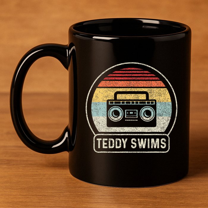 Cassette Tape T.E.D.D.Y Swims 90s Music 11oz C Handle Ceramic Mug