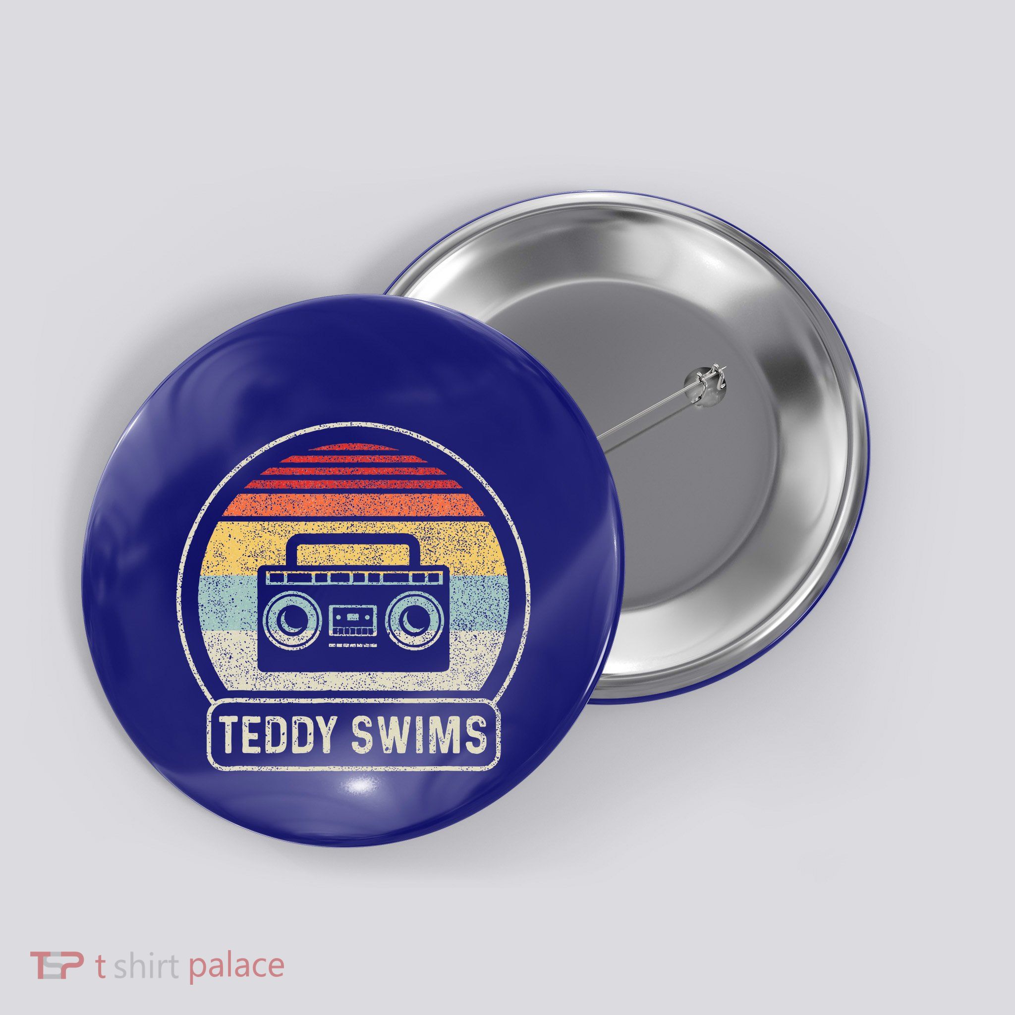 Cassette Tape T.E.D.D.Y Swims 90s Music Button