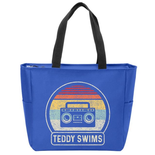 Cassette Tape T.E.D.D.Y Swims 90s Music Zip Tote Bag