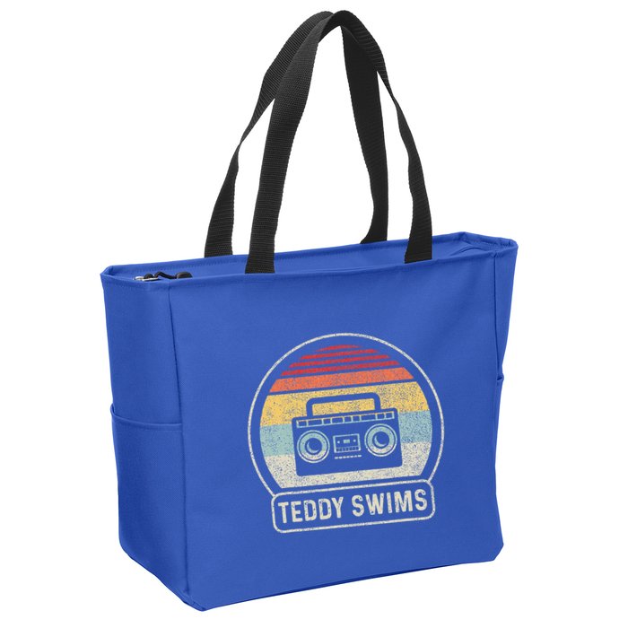 Cassette Tape T.E.D.D.Y Swims 90s Music Zip Tote Bag