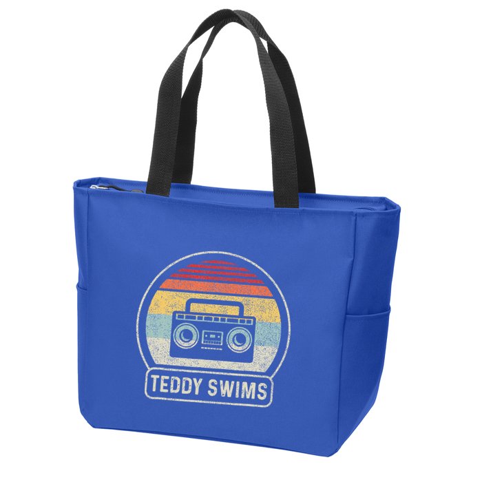 Cassette Tape T.E.D.D.Y Swims 90s Music Zip Tote Bag
