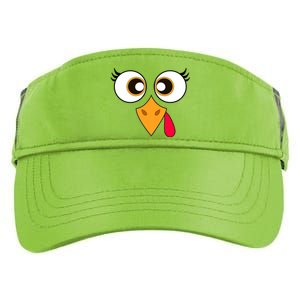 Cute Thanksgiving Turkey Face Turkey Day Adult Drive Performance Visor