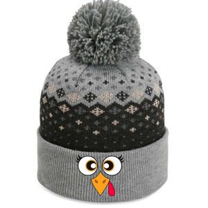 Cute Thanksgiving Turkey Face Turkey Day The Baniff Cuffed Pom Beanie