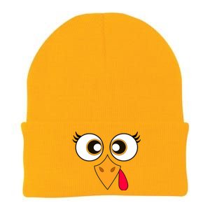 Cute Thanksgiving Turkey Face Turkey Day Knit Cap Winter Beanie