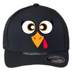 Cute Thanksgiving Turkey Face Turkey Day Flexfit Unipanel Trucker Cap