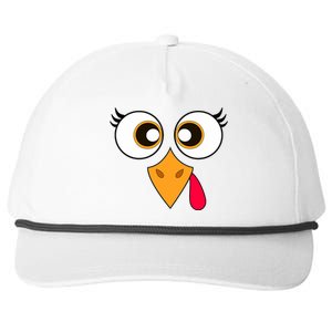 Cute Thanksgiving Turkey Face Turkey Day Snapback Five-Panel Rope Hat