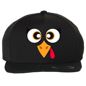 Cute Thanksgiving Turkey Face Turkey Day Wool Snapback Cap