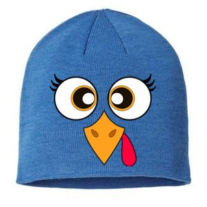 Cute Thanksgiving Turkey Face Turkey Day Sustainable Beanie