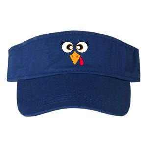 Cute Thanksgiving Turkey Face Turkey Day Valucap Bio-Washed Visor