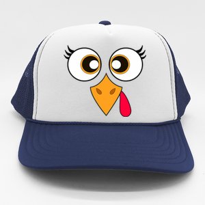 Cute Thanksgiving Turkey Face Turkey Day Trucker Hat