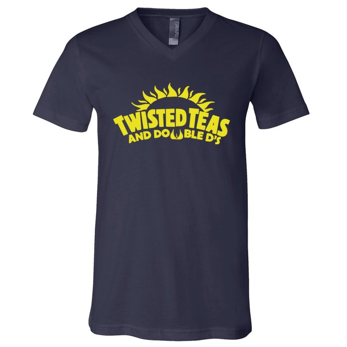 Cool Twisted Teas And Double Ds V-Neck T-Shirt