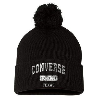 C.O.N.V.E.R.S.E Texas Tx Vintage Pom Pom 12in Knit Beanie