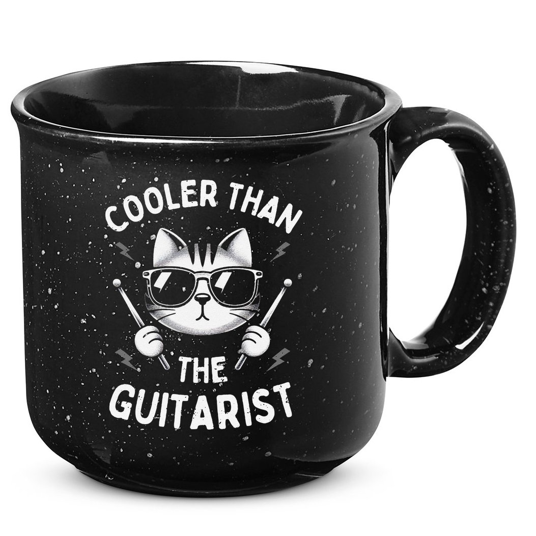Cooler Than The Guitarist  Funny Drummer Gift 15oz Campfire Ceramic Mug