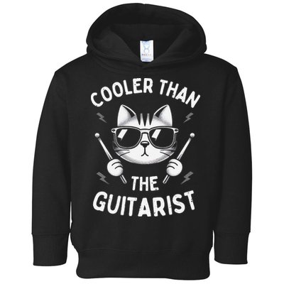 Cooler Than The Guitarist  Funny Drummer Gift Toddler Hoodie